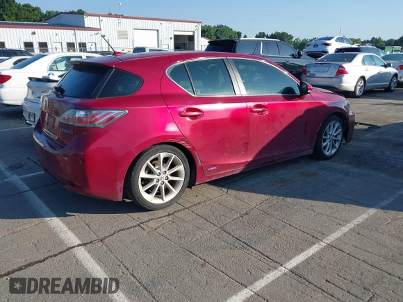 2011 Lexus CT 200h with VIN JTHKD5BH1B2032281, listed as a IAAI auction lot 42631957 with 180,551 mi miles and . Bid and sale history available at DreamBid. Image 4.