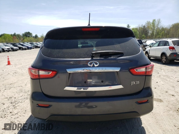 2013 Infiniti JX35 with VIN 5N1AL0MM0DC318399, listed as a Copart auction lot 53798305 with 114,356 mi miles and Clean Title. Bid and sale history available at DreamBid. Image 6.