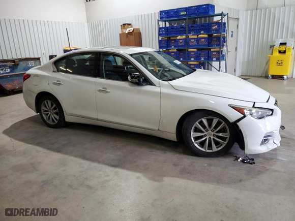 2017 Infiniti Q50 3.0t Premium with VIN JN1EV7AP4HM734045, listed as a Copart auction lot 46407015 with 0 mi miles and Salvage Title. Bid and sale history available at carsss.com. Image 4.