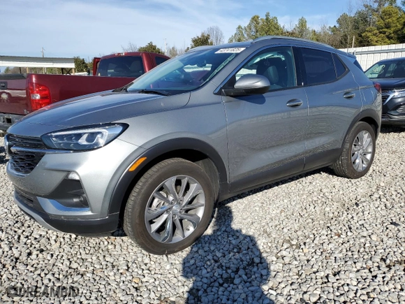 2023 Buick Encore GX Essence with VIN KL4MMGSL9PB152101, listed as a Copart auction lot 43741825 with 7,605 mi miles and Salvage Title. Bid and sale history available at carsss.com. Image 1.