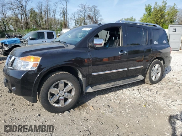 2012 Nissan Armada Platinum z VIN 5N1AA0NC8CN612390, wystawiony jako Copart lot #53537645 z przebiegiem 135 417 mil mil oraz Szkoda całkowita • Salvage title. Historia ofert i sprzedaży dostępna na DreamBid. Obrazek 1.