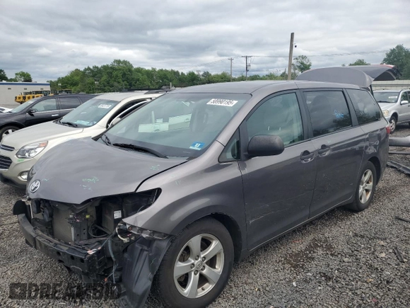 2016 Toyota Sienna L with VIN 5TDZK3DC4GS709089, listed as a Copart auction lot 58990195 with 153,182 mi miles and Salvage title. Bid and sale history available at DreamBid. Image 1.