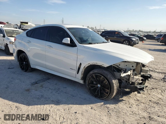 2017 BMW X6 sDrive35i with VIN 5UXKU0C54H0F99650, listed as a Copart auction lot 81828614 with 156,344 mi miles and Salvage Title. Bid and sale history available at carsss.com. Image 4.