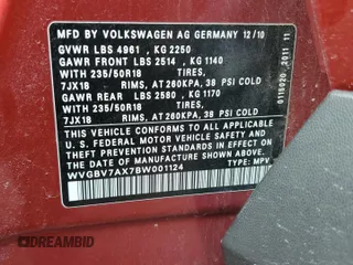 2011 Volkswagen Tiguan SE with VIN WVGBV7AX7BW001124, listed as a Copart auction lot 53044005 with 150,072 mi miles and Salvage Title. Bid and sale history available at DreamBid. Image 13.