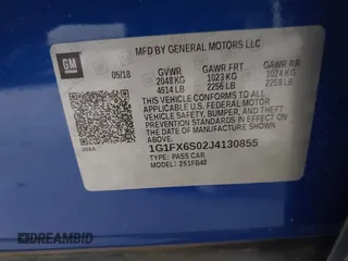 2018 Chevrolet Bolt EV Premier z VIN 1G1FX6S02J4130855, wystawiony jako IAAI lot #42249019 z przebiegiem 38 293 mil mil oraz . Historia ofert i sprzedaży dostępna na DreamBid. Obrazek 9.