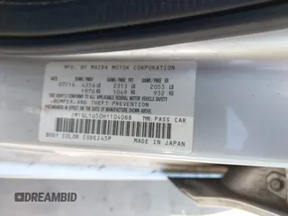 2017 Mazda Mazda6 Sport with VIN JM1GL1U50H1104088, listed as a IAAI auction lot 42000631 with 105,710 mi miles. Bid and sale history available at carsss.com. Image 9.