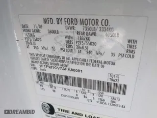 2010 Ford F-150 XL with VIN 1FTFW1CV7AFA88081, listed as a IAAI auction lot 41670931 with 117,032 mi miles. Bid and sale history available at carsss.com. Image 9.