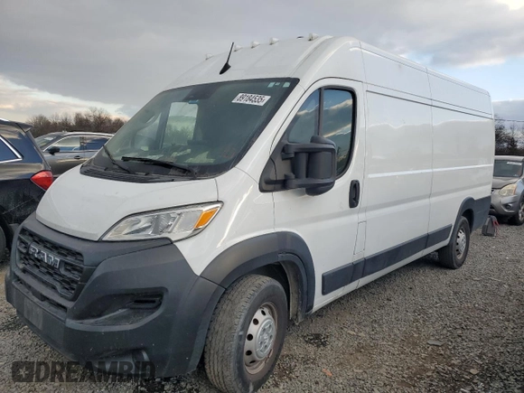 2023 Ram ProMaster Cargo with VIN 3C6MRVJGXPE544997, listed as a Copart auction lot 89184535 with 117,618 mi miles and Salvage Title. Bid and sale history available at DreamBid. Image 1.