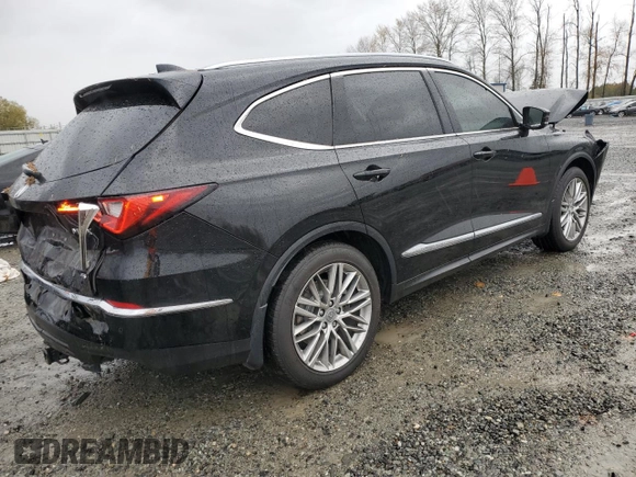 2022 Acura MDX w/Advance Package with VIN 5J8YE1H85NL044927, listed as a Copart auction lot 78668824 with 24,424 mi miles and Salvage Title. Bid and sale history available at carsss.com. Image 3.