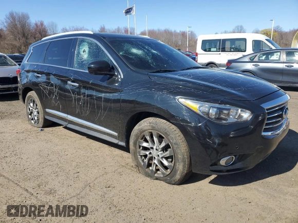 2013 Infiniti JX35 with VIN 5N1AL0MM5DC313344, listed as a Copart auction lot 53133625 with 193,936 mi miles and Salvage Title. Bid and sale history available at carsss.com. Image 4.