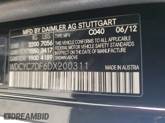 2013 Mercedes-Benz G-Class AMG G 63 with VIN WDCYC7DF6DX200311, listed as a Copart auction lot 87417974 with 113,466 mi miles and Salvage Title. Bid and sale history available at carsss.com. Image 13.