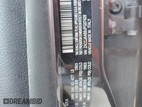 2018 Jeep Renegade Sport with VIN ZACCJAAB8JPG97428, listed as a Copart auction lot 87673395 with 91,391 mi miles and Salvage Title. Bid and sale history available at DreamBid. Image 13.