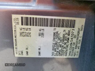 2009 Nissan Altima S with VIN 1N4AL21EX9N547073, listed as a Copart auction lot 53693945 with 170,506 mi miles and Salvage Title. Bid and sale history available at DreamBid. Image 12.