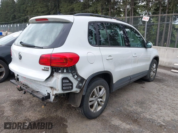 2017 Volkswagen Tiguan S with VIN WVGBV7AX5HK025695, listed as a IAAI auction lot 42071120 with 98,330 mi miles and . Bid and sale history available at DreamBid. Image 4.