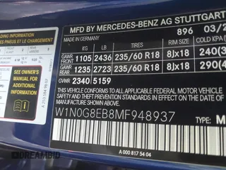 2021 Mercedes-Benz GLC 300 with VIN W1N0G8EB8MF948937, listed as a IAAI auction lot 42571738 with 38,527 mi miles and . Bid and sale history available at DreamBid. Image 9.