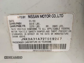 2002 Infiniti I35 Luxury z VIN JNKDA31A72T019247, wystawiony jako IAAI lot #42298446 z przebiegiem 146 787 mil mil oraz . Historia ofert i sprzedaży dostępna na DreamBid. Obrazek 9.