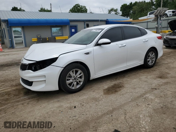 2018 Kia Optima S with VIN 5XXGT4L3XJG188402, listed as a Copart auction lot 57156235 with 107,169 mi miles and Salvage title. Bid and sale history available at DreamBid. Image 1.