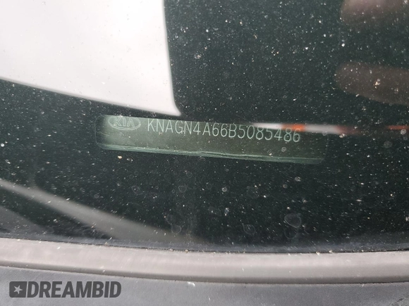 2011 Kia Optima EX with VIN KNAGN4A66B5085486, listed as a Copart auction lot 76928424 with 153,610 mi miles and Salvage Title. Bid and sale history available at carsss.com. Image 14.