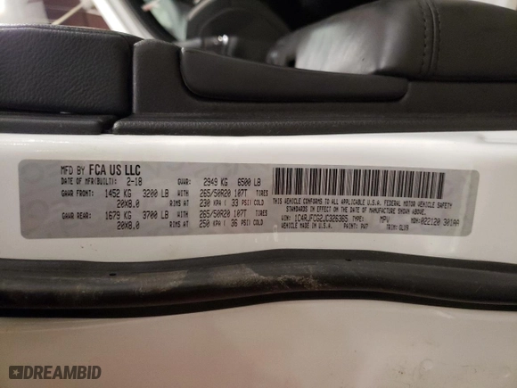 2018 Jeep Grand Cherokee Overland with VIN 1C4RJFCG2JC326365, listed as a Copart auction lot 84953314 with 159,951 mi miles and Salvage Title. Bid and sale history available at carsss.com. Image 15.