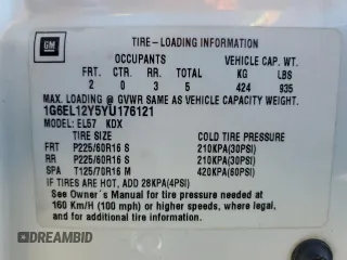 2000 Cadillac Eldorado z VIN 1G6EL12Y5YU176121, wystawiony jako Copart lot #77123914 z przebiegiem 91 663 mil mil oraz Szkoda całkowita • Salvage title. Historia ofert i sprzedaży dostępna na DreamBid. Obrazek 12.