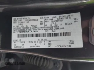 2019 Ford Ranger XL z VIN 1FTER4EH0KLA79009, wystawiony jako IAAI lot #42189098 z przebiegiem 93 002 mil mil oraz . Historia ofert i sprzedaży dostępna na DreamBid. Obrazek 9.