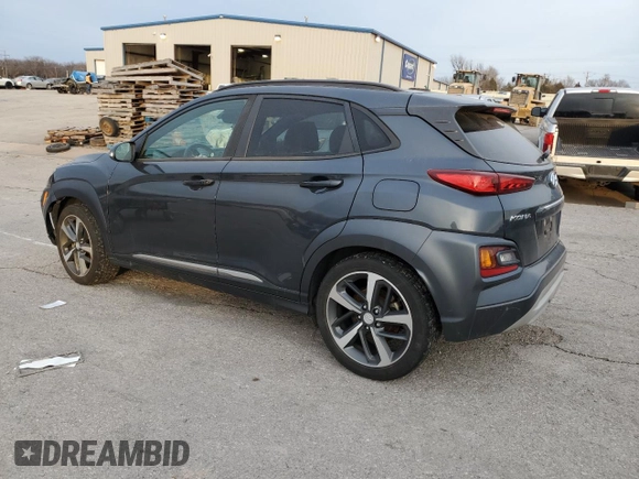 2018 Hyundai Kona Ultimate with VIN KM8K53A59JU073184, listed as a Copart auction lot 45223945 with 124,688 mi miles and Salvage Title. Bid and sale history available at carsss.com. Image 2.