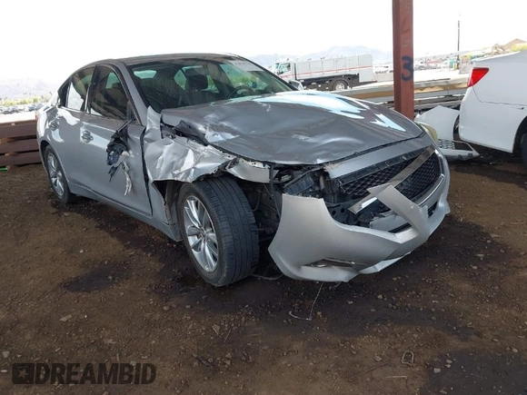 2015 Infiniti Q50 Premium with VIN JN1BV7AP9FM333610, listed as a IAAI auction lot 42029779 with 168,740 mi miles. Bid and sale history available at carsss.com. Image 1.