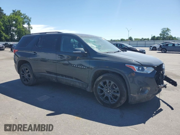 2021 Chevrolet Traverse RS with VIN 1GNERJKWXMJ194076, listed as a Copart auction lot 57808675 with 128,561 mi miles and Salvage title. Bid and sale history available at DreamBid. Image 4.