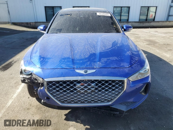 2019 Genesis G70 Advanced with VIN KMTG34LE2KU017061, listed as a Copart auction lot 46346405 with 95,592 mi miles and Salvage title. Bid and sale history available at DreamBid. Image 5.
