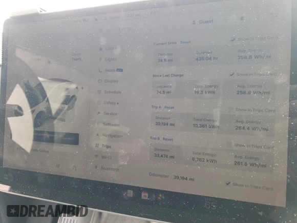 2023 Tesla Model Y Long Range with VIN 7SAYGDEE3PF614078, listed as a Copart auction lot 54539645 with 39,194 mi miles and Salvage Title. Bid and sale history available at DreamBid. Image 9.