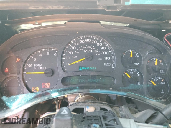 2004 Chevrolet Avalanche with VIN 3GNEC12T24G301808, listed as a Copart auction lot 58349515 with 259,437 mi miles and Salvage title. Bid and sale history available at DreamBid. Image 9.