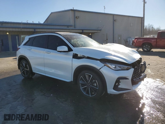 2023 Infiniti QX50 Sport with VIN 3PCAJ5FAXPF123167, listed as a Copart auction lot 89006135 with 22,493 mi miles and Salvage title. Bid and sale history available at DreamBid. Image 4.