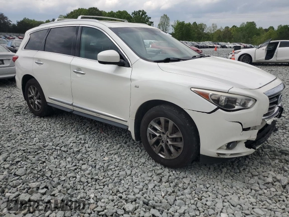 2015 Infiniti QX60 with VIN 5N1AL0MM0FC551444, listed as a Copart auction lot 53893195 with 138,366 mi miles and Salvage title. Bid and sale history available at DreamBid. Image 4.