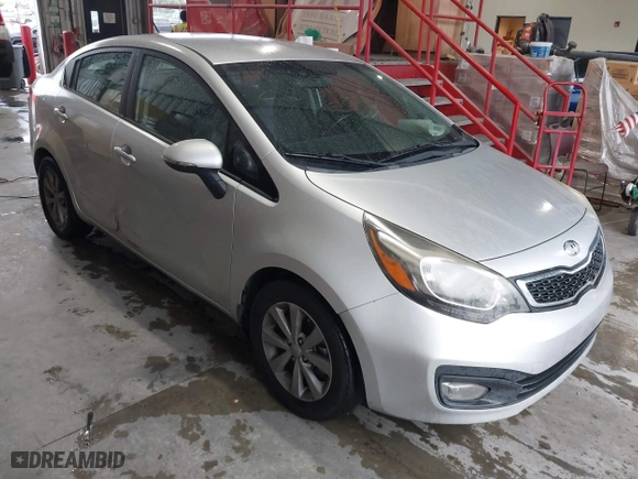 2014 Kia Rio EX with VIN KNADN4A35E6396673, listed as a IAAI auction lot 41964655 with 159,644 mi miles. Bid and sale history available at carsss.com. Image 1.