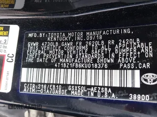 2019 Toyota Avalon XLE z VIN 4T1BZ1FB6KU018376, wystawiony jako IAAI lot #42238064 z przebiegiem 41 827 mil mil oraz . Historia ofert i sprzedaży dostępna na DreamBid. Obrazek 9.