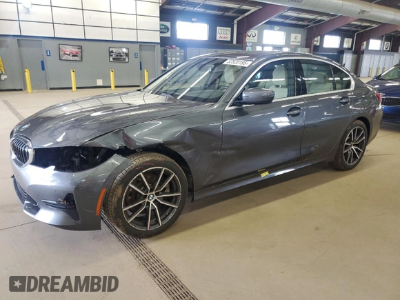 2021 BMW 3 Series 330i xDrive with VIN 3MW5R7J08M8B49316, listed as a Copart auction lot 52520195 with 31,709 mi miles and Salvage Title. Bid and sale history available at carsss.com. Image 1.