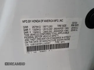 2020 Acura MDX w/Advance Pkg with VIN 5J8YD4H87LL025961, listed as a Copart auction lot 83522394 with 47,587 mi miles and Salvage Title. Bid and sale history available at carsss.com. Image 13.