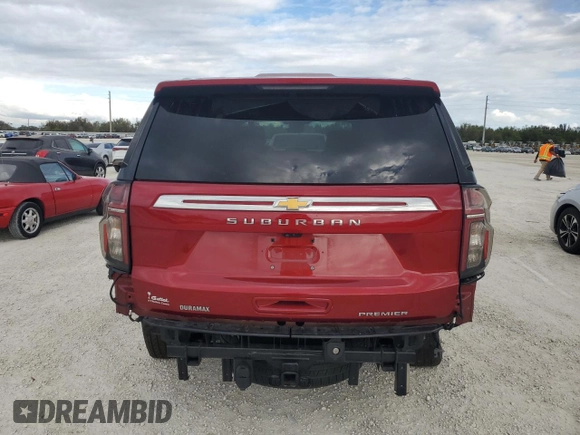 2023 Chevrolet Suburban Premier with VIN 1GNSKFKT2PR309933, listed as a Copart auction lot 79028294 with Not Provided miles and Salvage Title. Bid and sale history available at DreamBid. Image 6.