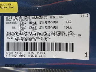 2015 Toyota Tundra SR5 z VIN 5TFEM5F16FX091122, wystawiony jako IAAI lot #41623318 z przebiegiem 178 557 mil mil oraz . Historia ofert i sprzedaży dostępna na DreamBid. Obrazek 9.