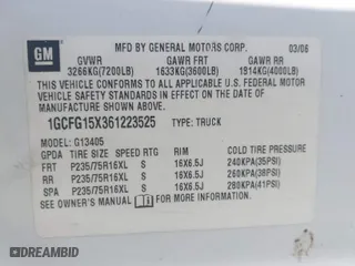 2006 Chevrolet Express Cargo Van with VIN 1GCFG15X361223525, listed as a IAAI auction lot 41536540 with 200,679 mi miles. Bid and sale history available at carsss.com. Image 9.