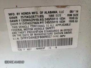 2015 Acura MDX Advance/Entertainment Pkg with VIN 5FRYD4H82FB009557, listed as a Copart auction lot 51964965 with 157,892 mi miles and Salvage Title. Bid and sale history available at carsss.com. Image 13.