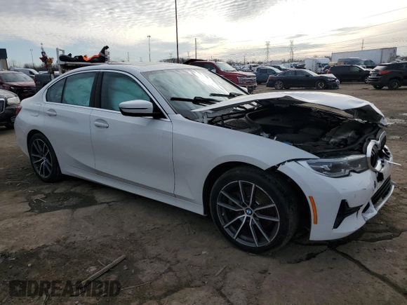 2020 BMW 3 Series 330i with VIN 3MW5R1J04L8B21766, listed as a Copart auction lot 48059005 with Not Provided miles and Salvage Title. Bid and sale history available at carsss.com. Image 4.