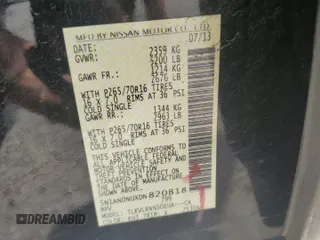 2013 Nissan Xterra S z VIN 5N1AN0NUXDN820818, wystawiony jako Copart lot #52364075 z przebiegiem 120 987 mil mil oraz Szkoda całkowita • Salvage title. Historia ofert i sprzedaży dostępna na DreamBid. Obrazek 12.