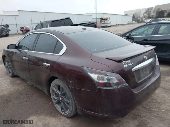 2014 Nissan Maxima 3.5 SV with VIN 1N4AA5AP1EC436216, listed as a IAAI auction lot 41679609 with 163890 miles. Bid and sale history available at carsss.com. Image 3.