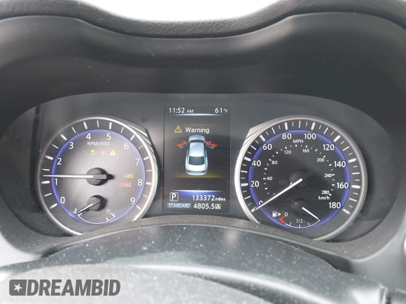 2015 Infiniti Q50 Premium with VIN JN1BV7AP3FM349396, listed as a IAAI auction lot 41793057 with 133,372 mi miles. Bid and sale history available at carsss.com. Image 7.
