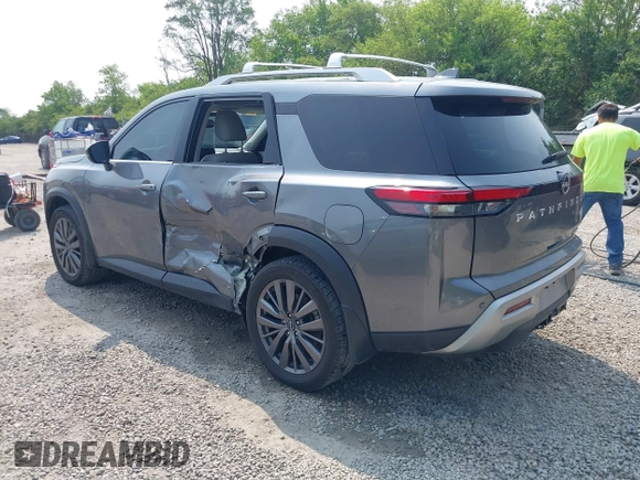 2022 Nissan Pathfinder SL with VIN 5N1DR3CD9NC262513, listed as a IAAI auction lot 42400791 with 46,587 mi miles and . Bid and sale history available at DreamBid. Image 3.