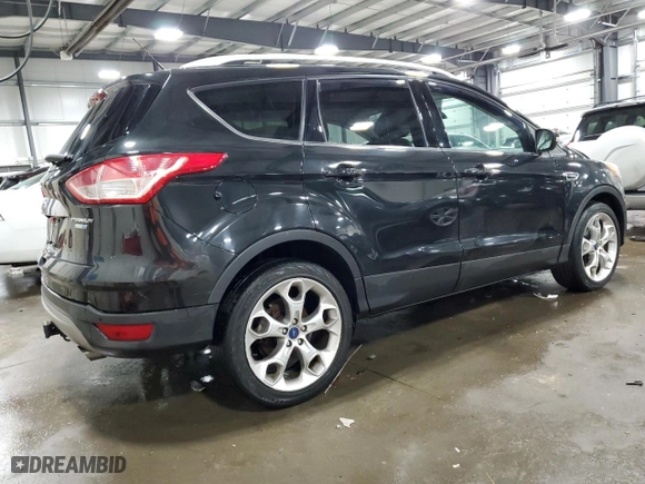 2014 Ford Escape Titanium with VIN 1FMCU9J99EUE26672, listed as a Copart auction lot 49642225 with 104,440 mi miles and Salvage Title. Bid and sale history available at carsss.com. Image 3.