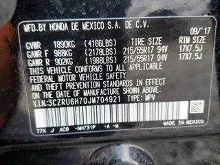 2018 Honda HR-V EX-L with VIN 3CZRU6H70JM704921, listed as a Copart auction lot 47473035 with 37,664 mi miles and Salvage Title. Bid and sale history available at carsss.com. Image 13.