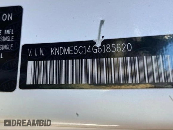 2016 Kia Sedona SX-L with VIN KNDME5C14G6185620, listed as a Copart auction lot 48830215 with 165,474 mi miles and Clean Title. Bid and sale history available at carsss.com. Image 10.