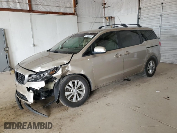 2016 Kia Sedona LX with VIN KNDMB5C13G6172544, listed as a Copart auction lot 47193565 with 101,044 mi miles and Salvage Title. Bid and sale history available at carsss.com. Image 1.